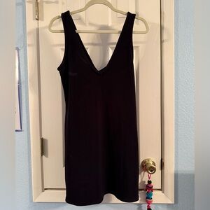 Black Sleeveless V-Neck Mini Dress
